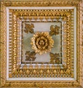 Golden floral decoration from the ceiling of the Basilica of Santa Maria Maggiore in Rome, Italy. Royalty Free Stock Photo