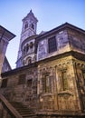 The Basilica di Santa Maria Maggiore at nightfall. Citta Alta, Bergamo, Lombardy, Italy Royalty Free Stock Photo