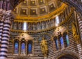 Basilica Golden Dome Cathedral Church Siena Italy.