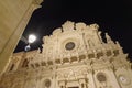 Basilica of the Holy Cross by night, Lecce, Apulia, Italy Royalty Free Stock Photo
