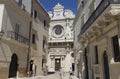 The Basilica of Holy Cross (Santa Croce) in the historic center of Lecce, Puglia, Italy Royalty Free Stock Photo