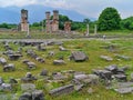 Basilica II christian temple ruins in the Ancient site of Filipoi Royalty Free Stock Photo