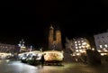 Basilica Mariacka on Market place at christmastime in Krakow