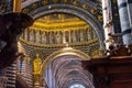 Basilica Mary Statue Saints Golden Dome Cathedral Church Siena Italy.