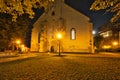 The Basilica minor of the Exaltation of the Holy Cross in KeÃÂ¾marok during evening