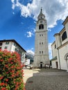 Basilica Minore dei Santi Filippo e Giacomo, Cortina d`Ampezzo, Italy Royalty Free Stock Photo