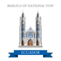 Basilica of National Vow in Ecuador vector flat attraction