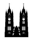 Basilica of the National Vow - Vector illustration of Ecuadorian Cathedral Church isolated on white.