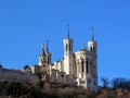 Basilica of Notre-Dame de Fourviere on the top of Fourviere Hill in Lyon, Rhone-Alpes, France Royalty Free Stock Photo