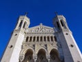 Basilica of Notre-Dame de Fourviere on the top of Fourviere Hill in Lyon, Rhone-Alpes, France Royalty Free Stock Photo