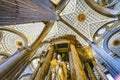 Basilica Ornate Colorful Ceiling Bishop Statue Puebla Cathedral Mexico