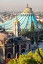 The Basilica of Our Lady of Guadalupe from the Tepeyac Hill in Mexico City Royalty Free Stock Photo