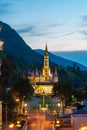 The Basilica of our Lady in Lourdes, France Royalty Free Stock Photo