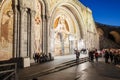 The Basilica of our Lady in Lourdes night view Royalty Free Stock Photo