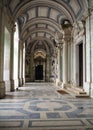 Basilica of Palace-Convent of Mafra, entrance gallery adorned with sculptures, Portugal