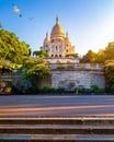 Basilica Sacre Coeur in Montmartre in Paris, France. The Basilica of the Sacred Heart Sacre Coeur Basilica. Montmartre, Paris, Royalty Free Stock Photo