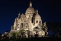 Basilica of Sacre Coeur at night Royalty Free Stock Photo