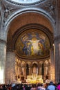 Basilica of Sacre Coeur Sacred Heart interior, Paris, France Royalty Free Stock Photo