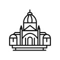 Basilica of the sacred heart icon vector isolated on white background, Basilica of the sacred heart sign , line or linear sign,