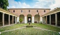 Courtyard of the Basilica of San Clemente al Laterano in Rome, Italy.