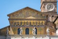 Mosaic on facade of Saint Mary in Trastevere Basilica. Rome, Italy Royalty Free Stock Photo