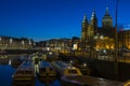 Basilica of Saint Nicholas at night time, near the Central railway Station,Amsterdam, Netherlands Royalty Free Stock Photo