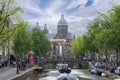 Basilica of Saint Nicholas Sint Nicolaaskerk and Amsterdam canals, Netherlands