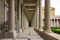 Basilica of Saint Paul outside Walls colonnade in Rome, Italy Royalty Free Stock Photo