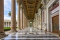 Basilica of Saint Paul outside Walls colonnade, Rome, Italy Royalty Free Stock Photo