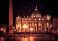 Basilica of Saint Peter at night, Rome Royalty Free Stock Photo