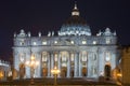 Basilica of Saint Peter by night, Vatican, Rome, Italy Royalty Free Stock Photo