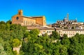 The Basilica of San Domenico and the Cathedral of Siena in Tuscany, Italy Royalty Free Stock Photo