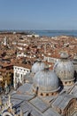 The Basilica of San Marco in St. Marks square in Venice, Italy. Church, architecture. Royalty Free Stock Photo