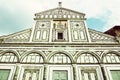Basilica San Miniato al Monte, Florence, Italy, retro filter Royalty Free Stock Photo