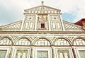 Basilica San Miniato al Monte, Florence, Italy, yellow filter Royalty Free Stock Photo