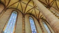 Basilica San Sernin arches and ceiling,Interior architecture,Toulouse,France Royalty Free Stock Photo