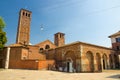 Basilica of Sant`Ambrogio church brick building, Milan, Italy Royalty Free Stock Photo