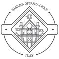 basilica of santa croce. Vector illustration decorative design