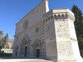 Basilica of Santa Maria of Collemaggio to l`Aquila in Abruzzo, Italy. Royalty Free Stock Photo