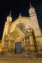 Basilica of Santa Maria de Vilafranca at night Royalty Free Stock Photo