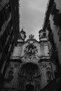 Basilica of Santa Maria del Coro in San Sebastian, Donostia, in a cloudy day, Spain Royalty Free Stock Photo