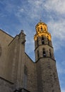 Basilica Santa Maria del Mar in sunset beams