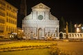 Church S. Maria Novella in Florence at night Royalty Free Stock Photo