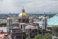 Basilica and skyline of Mexico City Royalty Free Stock Photo