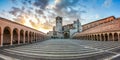 Basilica of St. Francis of Assisi at sunset, Assisi, Umbria, Italy Royalty Free Stock Photo