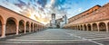 Basilica of St. Francis of Assisi at sunset, Assisi, Umbria, Italy Royalty Free Stock Photo