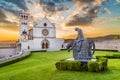 Basilica of St. Francis of Assisi at sunset, Umbria, Italy