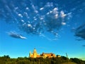 Basilica of St. John Bosco, Castelnuovo Don Bosco town, Piedmont region, Italy. Landscape, religion and touristic attraction Royalty Free Stock Photo