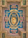 Pope Gregory XIII coat of arms in the ceiling of the Basilica of Santa Maria in Ara Coeli, in Rome, Italy. Royalty Free Stock Photo