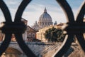 Basilica St. Peter in Vatican as seen from Sant` Angelo Bridge i Royalty Free Stock Photo